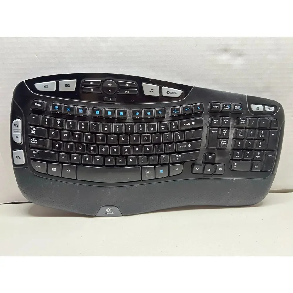 Logitech K350 Wave Wireless Keyboard Tested Working No USB Dongle